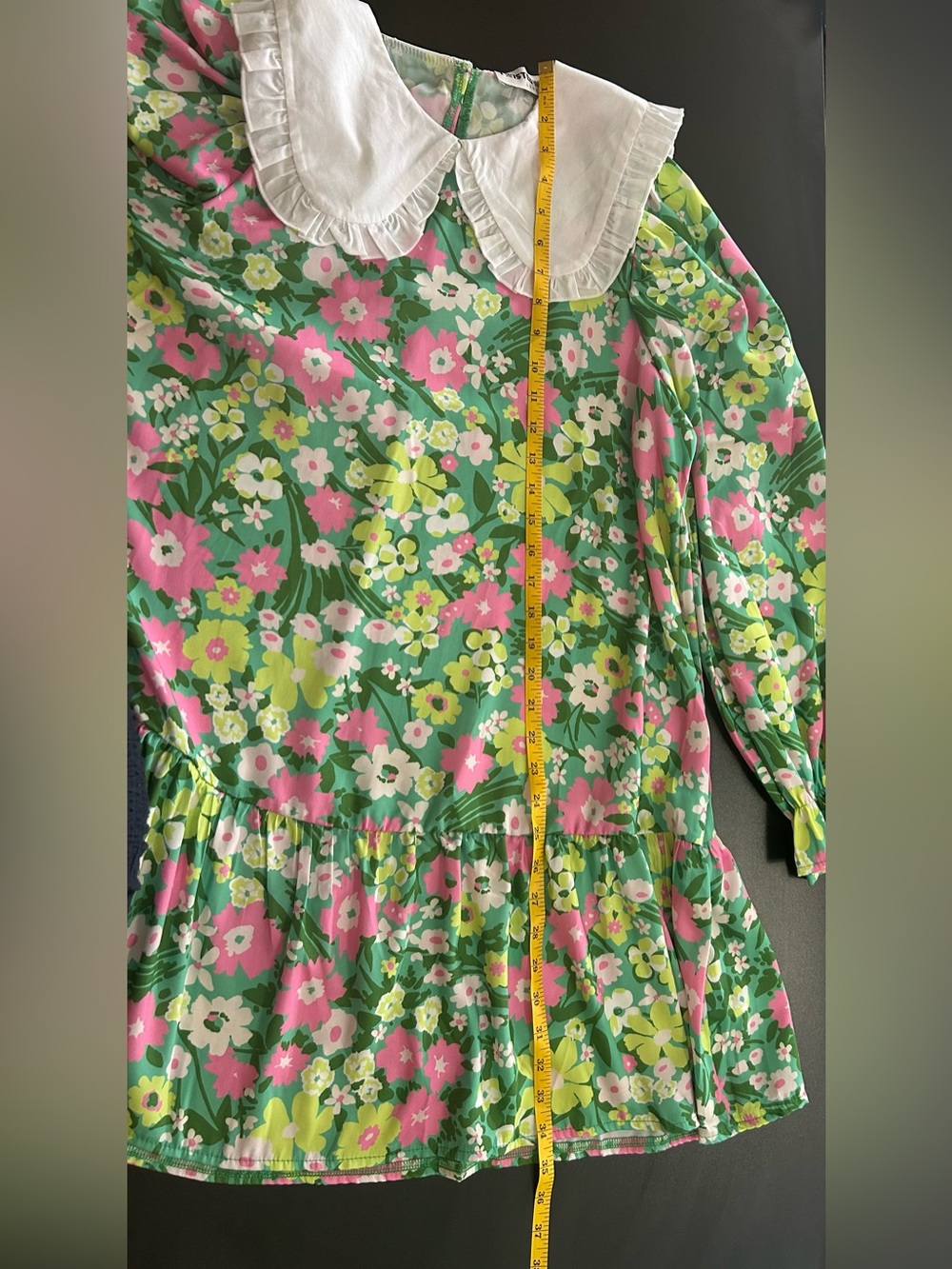 Twisted Wonder London Floral Peter Pan Collar Smock Mini Dress US 6 #136 - Picture 11 of 13